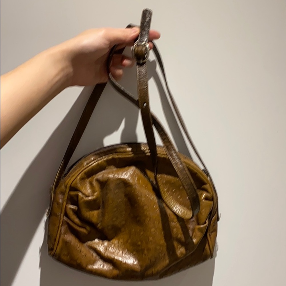 Pierre Cardin Ostrich Leather Crossbody Bag
